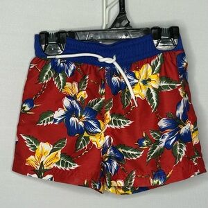 Janie and Jack Red Floral Swim Shorts 6-12 mo